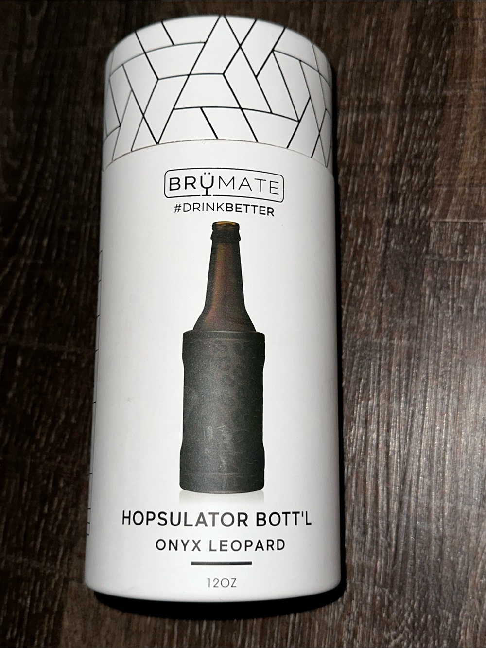 NIB Hopsulator Bott’l - Bottle Beverage Insulator - 12oz - Onyx Leopard
